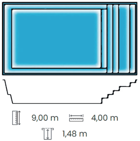 Modèle 6m de longueur. Coque disponible en 6 , 7 , 8 , 9 et 10 m