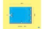 Plan mini-piscine en kit presque carrée : 5,30 x 4m. Profondeur de 1,55m