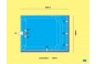 Piscine carrée coque polyester 5,30m x 4m.