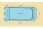 les dimensions totales de cette piscine : 9 x 4 m avec un fond plat profondeur de 1,6 m