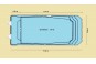 les dimensions totales de cette piscine : 9 x 4 m avec un fond plat profondeur de 1,6 m