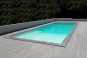 1  piscine avec plage coque polyester rectangulaire fabriquée en France