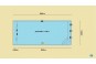 Schéma des dimensions. Piscine coque polyester rectangulaire 8,50 x 4m...
