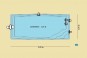 Petite piscine rectangulaire enterrée coque polyester à monter de 5m x 2,5m
