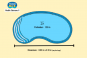 Piscine forme haricot coque polyester enterrée de 8m x 4,10m (au plus large)