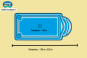 Piscine coque polyester coque de 7,60 x 3,50 m