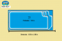 Piscine rectangulaire coque polyester de 6,50 m x 3,00 m.