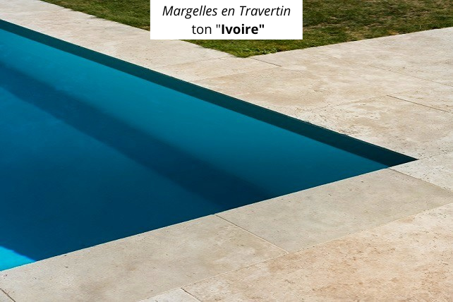 Margelles TRAVERTIN pour piscine Paques Plage en 11.50