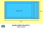 Plan et dimensions de votre piscine 8m par 3,70m. Profondeur 1,48m