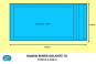 Piscine rectangulaire 10.00 x 4.00 m à fond plat avec angles droits