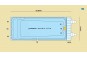 Coque rectangulaire 10.5  x  3.8 m - Profondeur : fond incliné de 1,00 m à 1,77 m