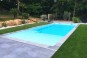 Grande piscine coque polyester design à angles droits