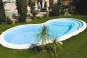 Indienne Piscine forme haricot coque polyester en kit