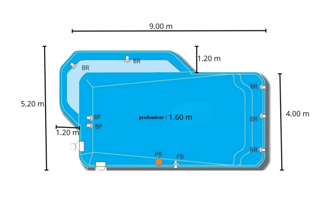 Piscine avec plage - coque polyester pour votre projet piscine